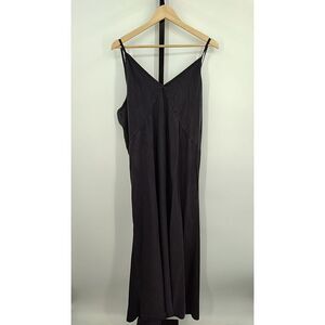Quince Black Vintage Wash Tencel Maxi Slip Dress